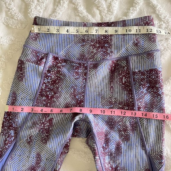 Calia by Carrie CALIA Essentials Purple Printed Zipper Pocket Leggings - Picture 7 of 10